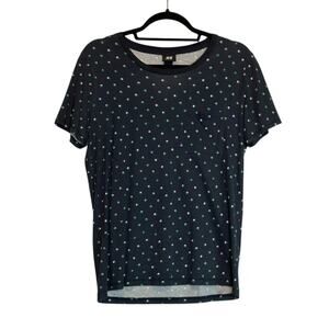 H & M blue green polka dot short sleeves t shirt size Small